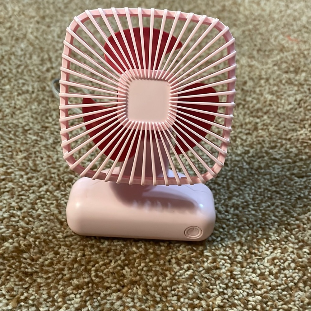 Pink Mini Desktop Fan USB